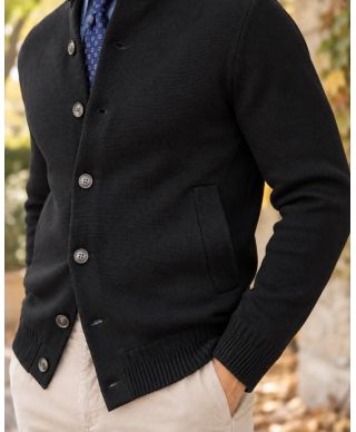 Cardigan uomo con bottoni, nero - Hugo