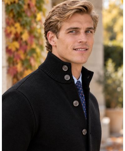 Cardigan uomo con bottoni, nero - Hugo