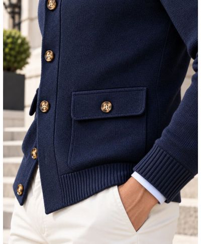 Cardigan uomo blu - Hughetto