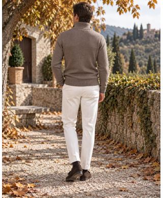 Cardigan uomo con bottoni, fango - Hughetto