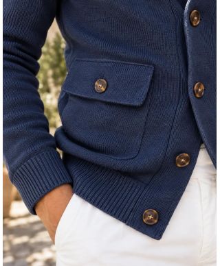 Cardigan uomo blu - Hughetto