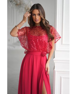 Vestito lungo elegante Rosso - ELEONORA