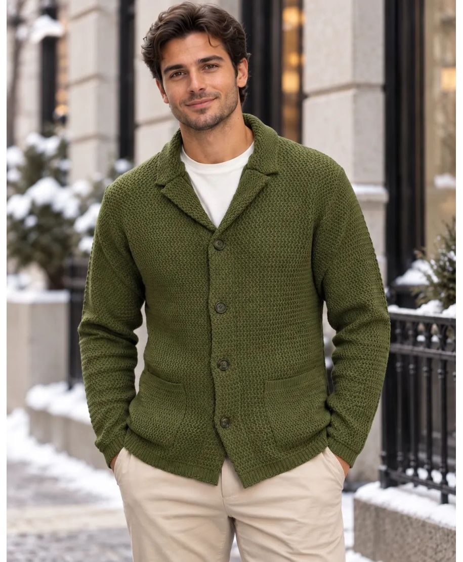 Cardigan uomo verde sportivo - Maglioni uomo online - Gogolfun.it