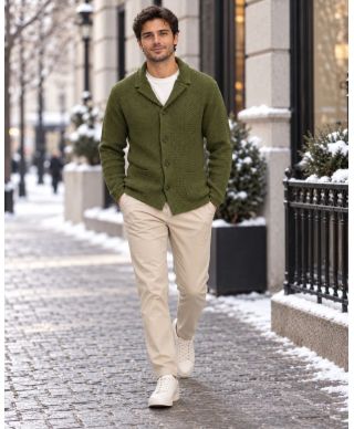Cardigan uomo verde sportivo - Maglioni uomo online - Gogolfun.it