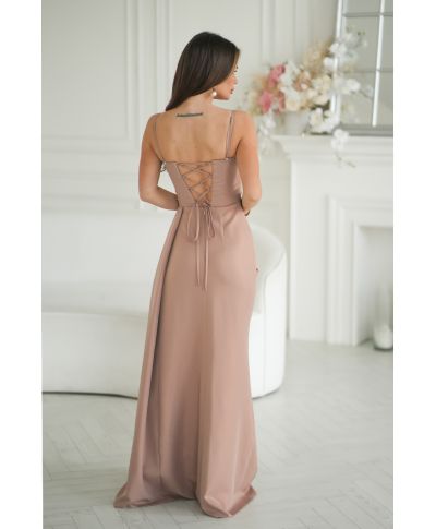 Vestito da cerimonia Oro - Scollatura Geometrica - Oriana