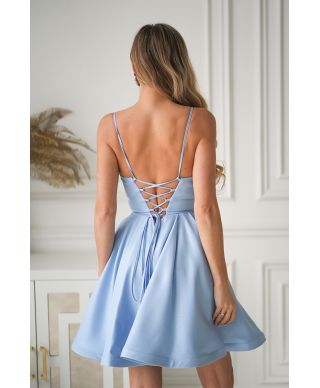 Abito azzurro - Allacciatura corsetto - Eleganza femminile - Sofia