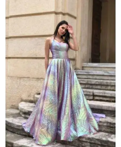 Abito cerimonia lungo - Multicolor - Gonna ampia