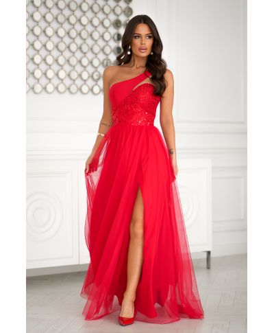 Vestito da Cerimonia Donna Rosso Elegante - Nia