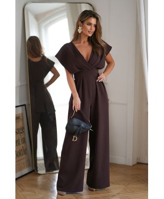 Tuta elegante - Cioccolato - Pantaloni palazzo - KIL