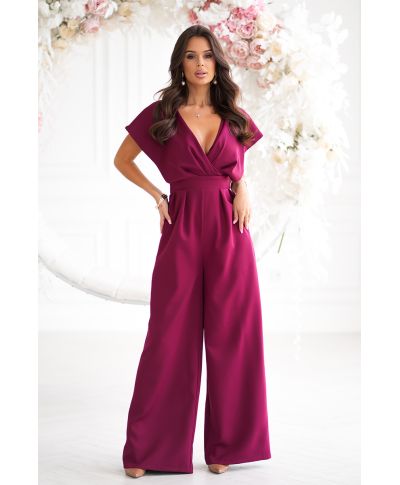Tuta donna bordeaux con pantaloni a palazzo - Kil