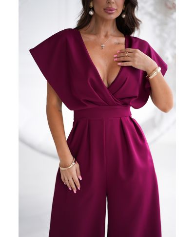 Tuta donna bordeaux con pantaloni a palazzo - Kil