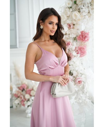 Vestito da cerimonia - In raso – Rosa antico