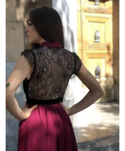 Abito Tuwe lungo - Inserti in pizzo - Elegante