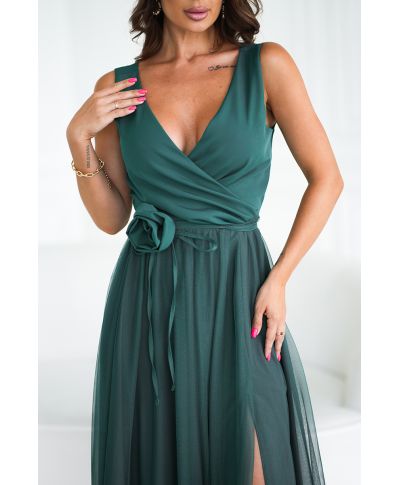 Vestito lungo verde - Gonna in tulle