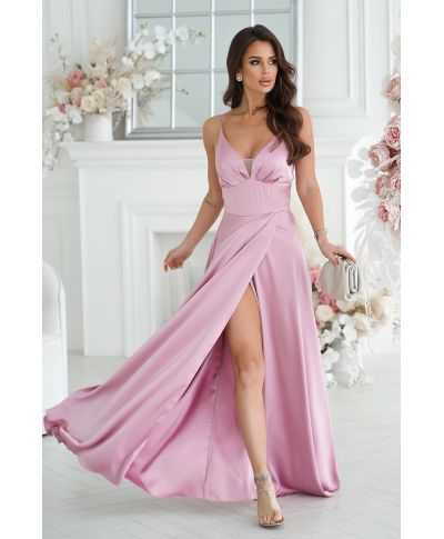Vestito da cerimonia - In raso – Rosa antico