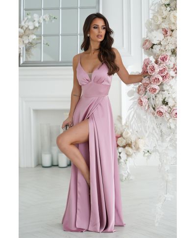 Vestito da cerimonia - In raso – Rosa antico