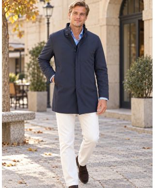 Trench uomo, blu - Alamari al collo - Ultra light - Abbigliamento uomo online - Gogolfun.it
