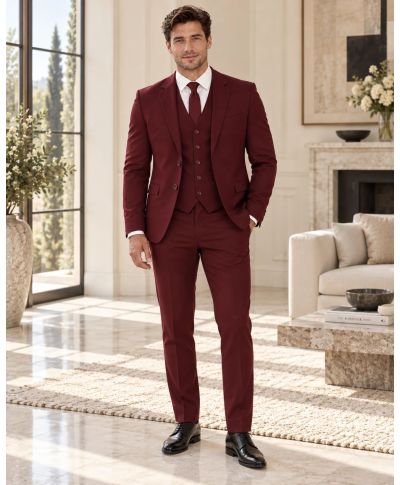 Abito uomo bordo con gilet - Tommaso
