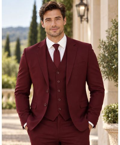 Abito uomo bordo con gilet - Tommaso