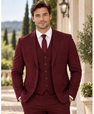 Abito uomo bordo con gilet - Tommaso - Abiti uomo con gilet online - Gogolfun.it