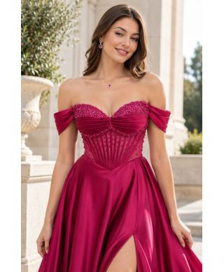 Vestito da cerimonia particolare fuxia,con bustier - Liandra
