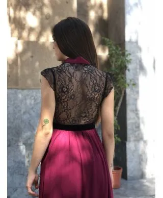 Abito Tuwe lungo - Inserti in pizzo - Elegante