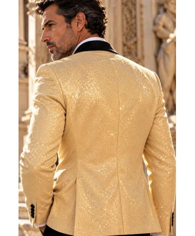 Smoking uomo dorato, con gilet - Gogolfun.it