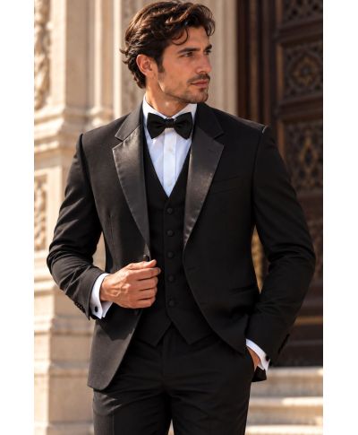 Smoking nero, con gilet - Gogolfun.it