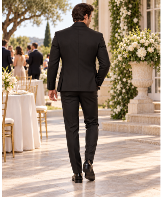 Smoking uomo nero, Strass argento - Modello Parma