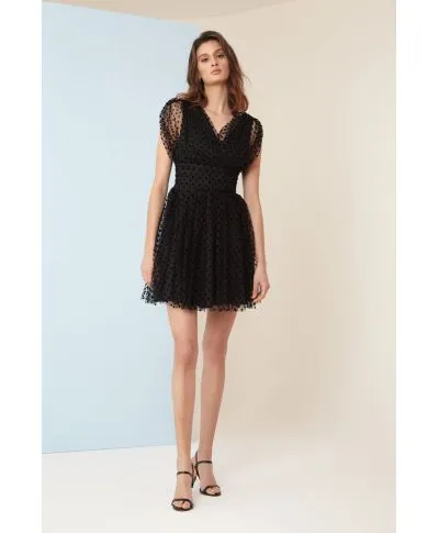 Vestito corto elegante - In tulle - Nero