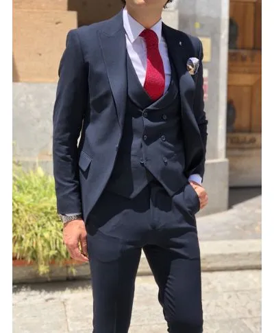 Abito elegante uomo - Con gilet - Blu
