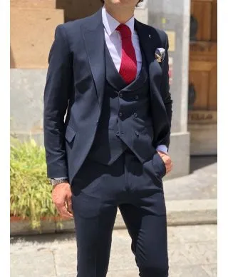 Abito elegante uomo - Con gilet - Blu