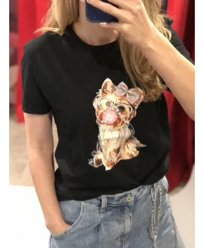 T-shirt donna - Nera - Mezza manica
