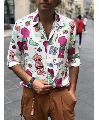 Camicia uomo particolare - Fantasia retro