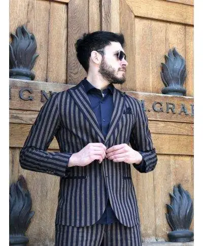Giacca a righe - Blazer uomo - Made in Italy -Paul Miranda