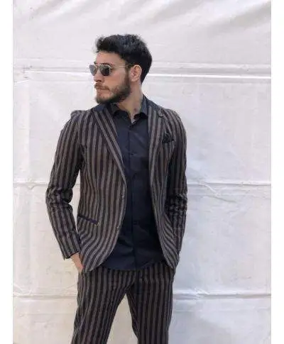 Giacca a righe - Blazer uomo - Made in Italy -Paul Miranda
