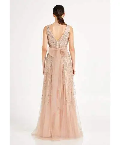 Vestito oro - Oro lungo elegante - Corpetto decorato
