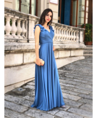 Vestito elegante - Azzurro - Schiena scoperta