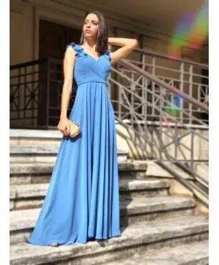 Vestito elegante - Azzurro - Schiena scoperta