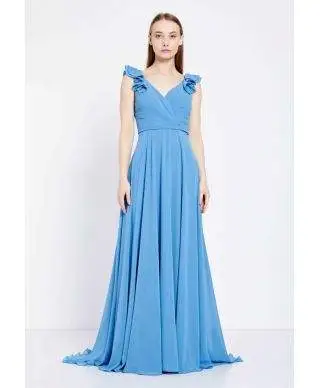 Vestito elegante - Azzurro - Schiena scoperta