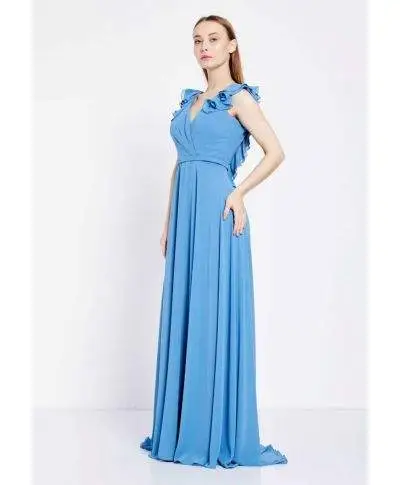 Vestito elegante - Azzurro - Schiena scoperta