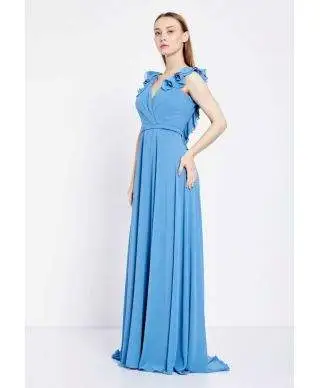Vestito elegante - Azzurro - Schiena scoperta
