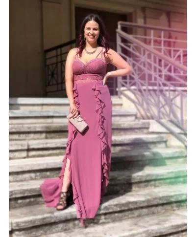 Vestito rosa - Da cerimonia - Corpetto decorato