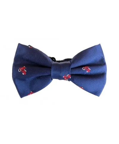 Papillon uomo - Blu - Fantasia vespe rosse - Con pochette