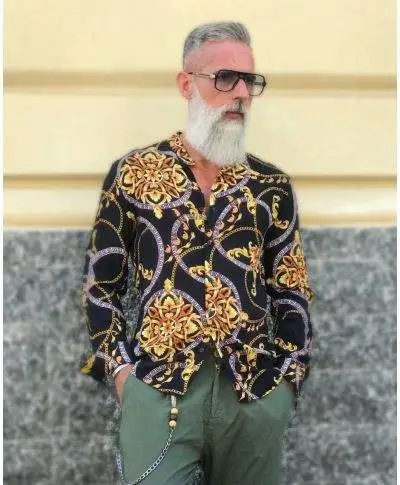 Camicia uomo fantasia - Coreana - Stampa Versace