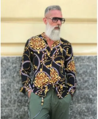 Camicia uomo fantasia - Coreana - Stampa Versace