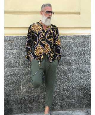 Camicia uomo fantasia - Coreana - Stampa Versace