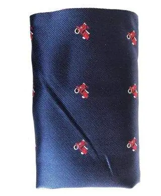 Papillon uomo - Blu - Fantasia vespe rosse - Con pochette