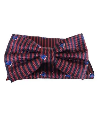 Papillon uomo con barchette - Papillon a righe con pochette