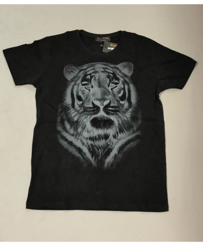 T shirt Nera - Con stampa - Tigre
